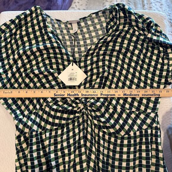 Target 2X Green Plaid Dress NWT - Picture 2 of 10